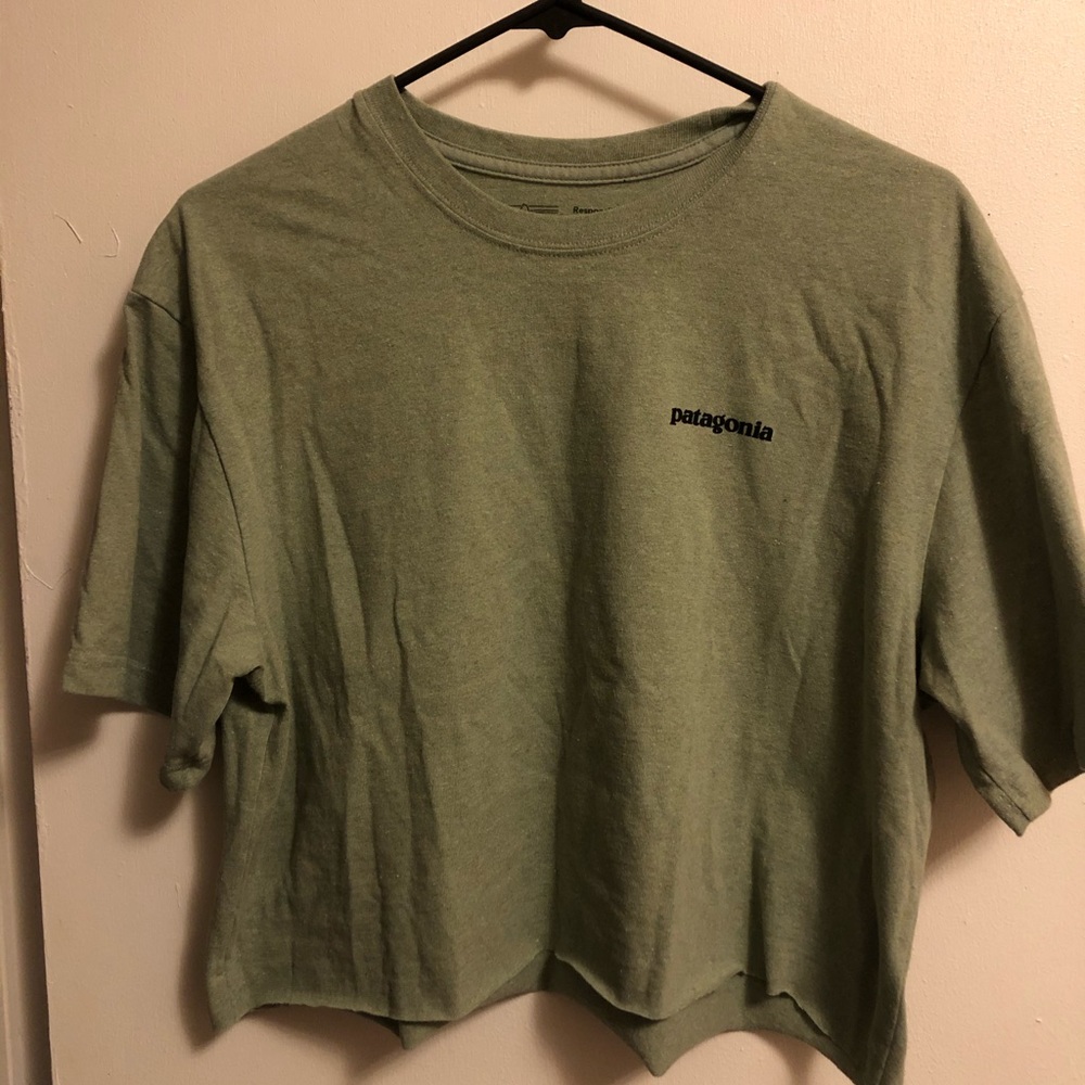 Sea foam green cropped Patagonia Tee!
